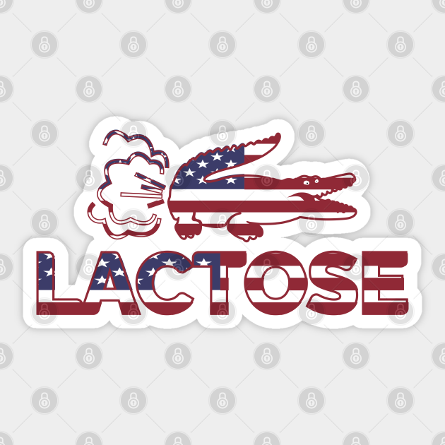 Lactose Intolerance USA Flag Lactose Intolerant Sticker TeePublic